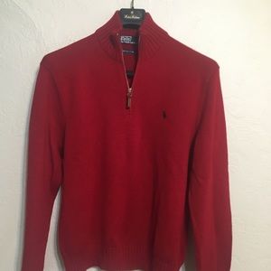 Polo 1/4 zip pullover sweater